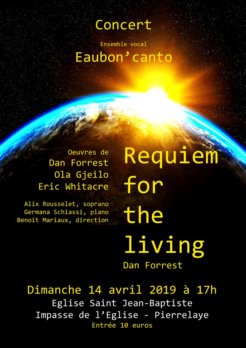 Vignette de Concert : dimanche 14 avril 2019 - Dan Forrest, Ola Gjeilo, Eric Whitacre