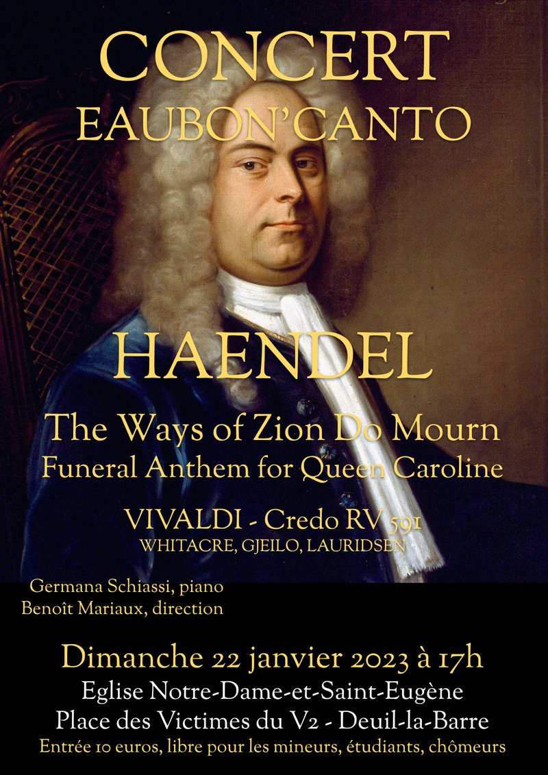 Vignette de Concert : dimanche 22 janvier 2023 - Haendel, Vivaldi, Gjeilo